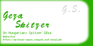 geza spitzer business card
