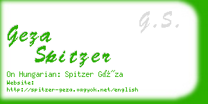 geza spitzer business card